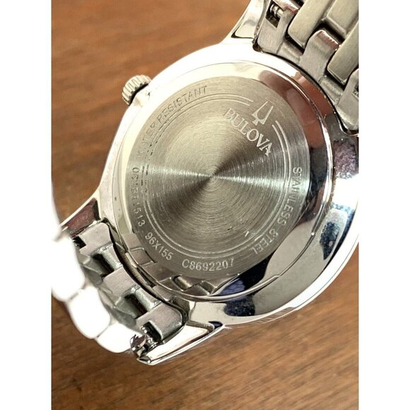 Bulova Women's Watch 96X155 Quartz Mother of Pearl Dial Silver Steel 27m… - Picture 7 of 14